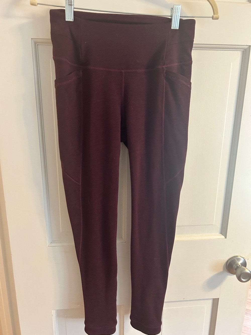 CALIA by Carrie Underwood Burgundy High-Waist Leggings with Side Pockets